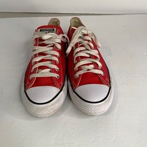 Converse All Star Low Top Chucks Red White Shoes Mens Size 9 M9696